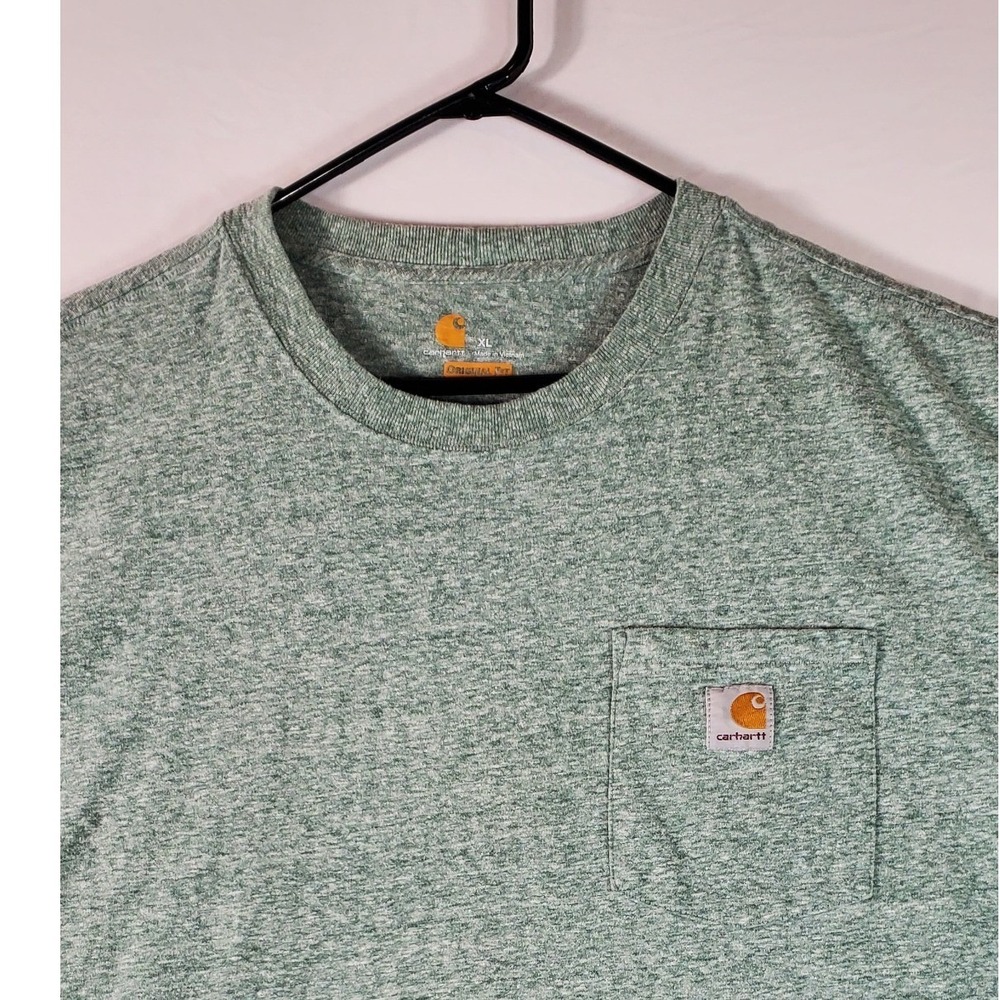 Carhartt Mens XL Heather Green Pocket T Shirt Original Fit‎ Short Sleeve K87 G23